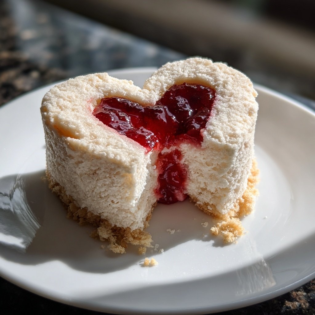 Mini Heart Cake with Strawberry Jam Center