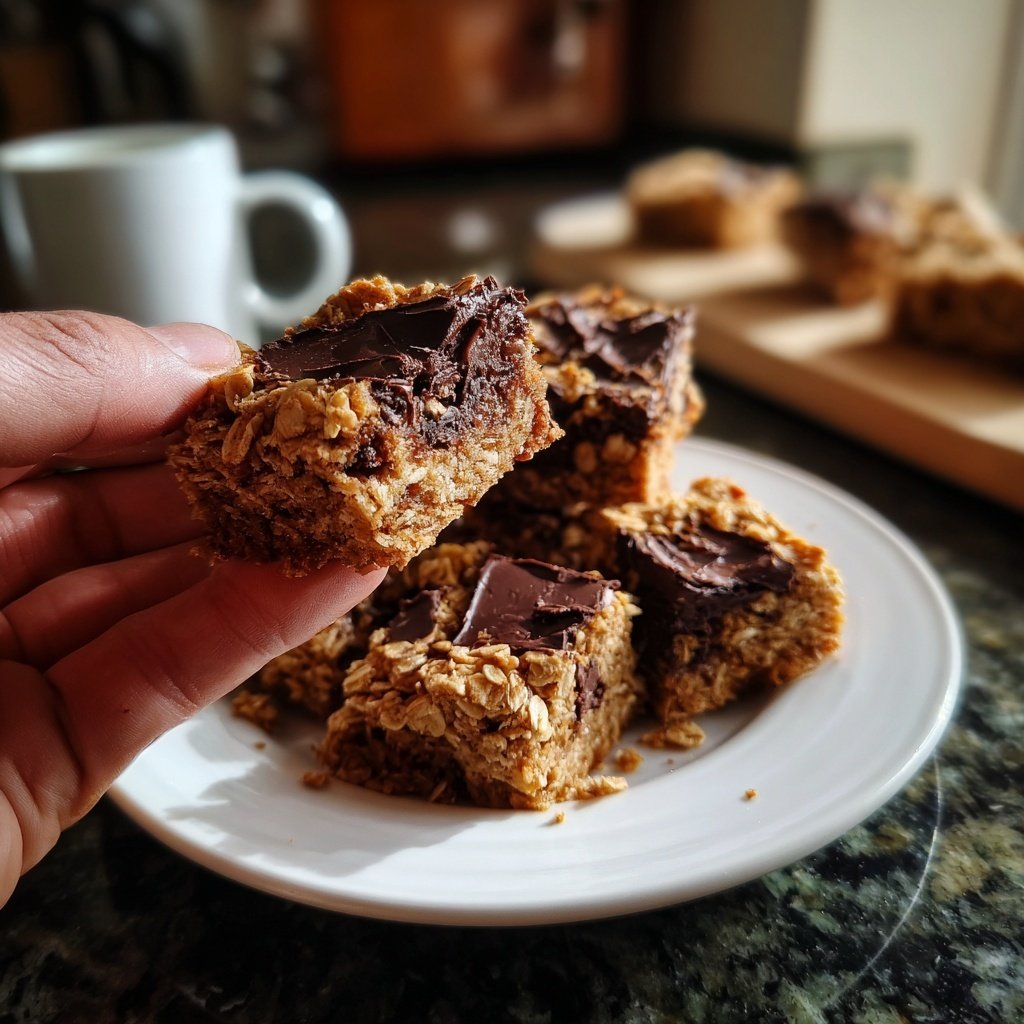 Healthy Dark Chocolate Oat Squares