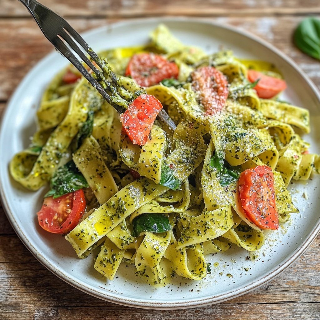 Delicious Spinach Tomato Pasta