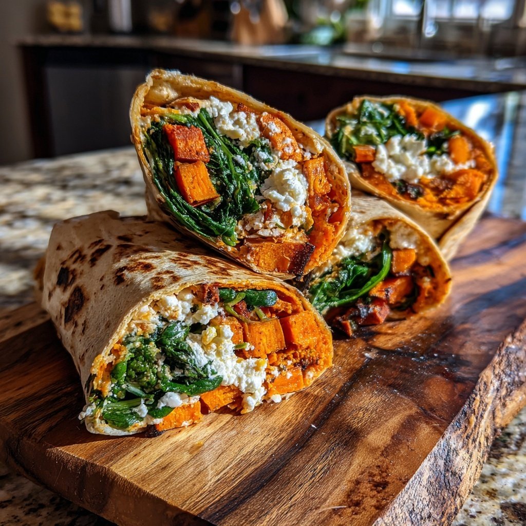 Roasted Sweet Potato Veggie Wraps