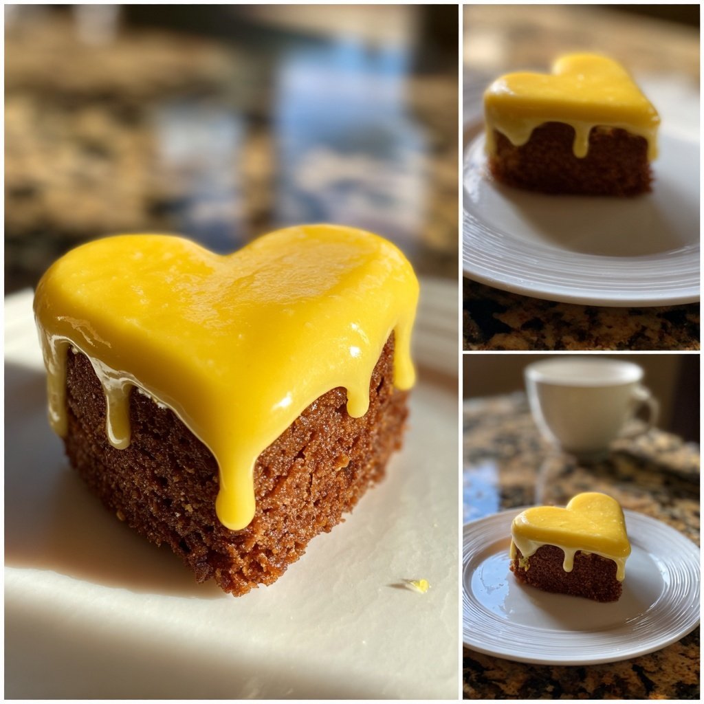 Mini Heart Cake with Lemon Curd